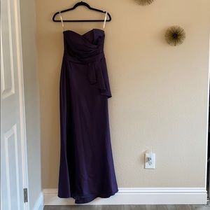 David’s bridal strapless bridesmaid dress